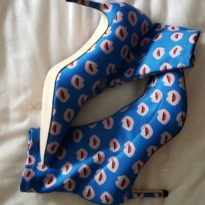 PRINTED STRETCH HIGH HEEL ANKLE BOOTS